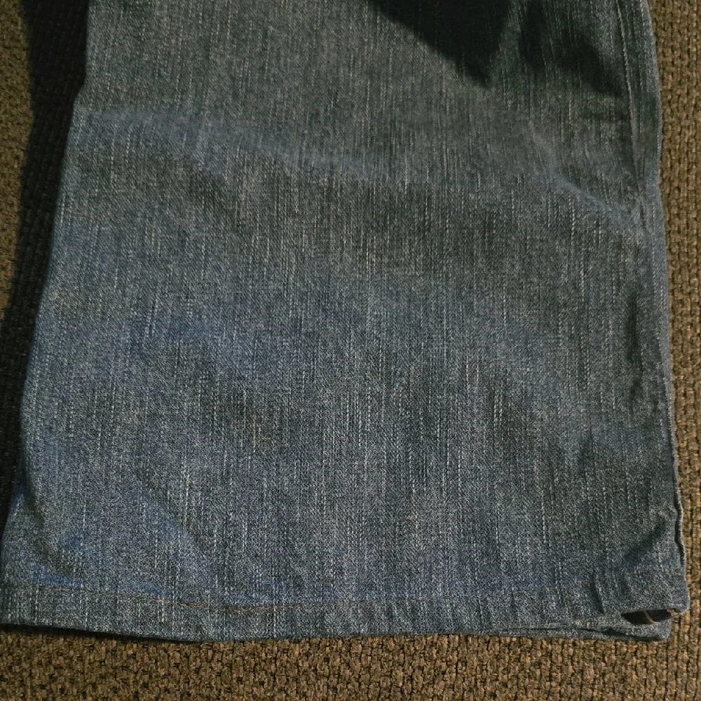 True Religion Blue Denim Wide-Leg Jeans with Embroidered Pockets - Picture 4 of 5